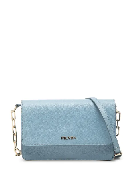 Prada Pre-Owned 2013-2026 Saffiano Lux Wallet On Chain crossbody bag Blue R6ZQIHSHZ2J909LM