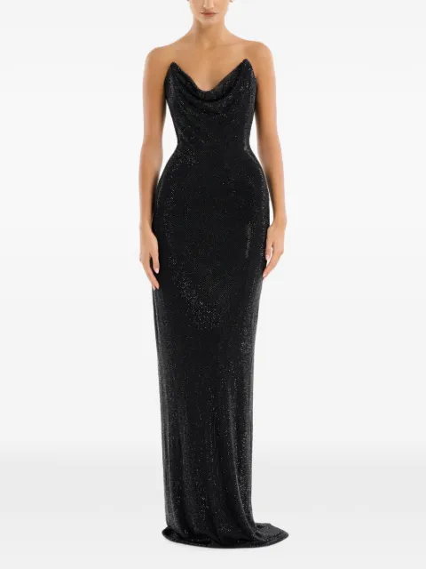 Adamaris strapless draped-neckline maxi dress Black AE2026P0003