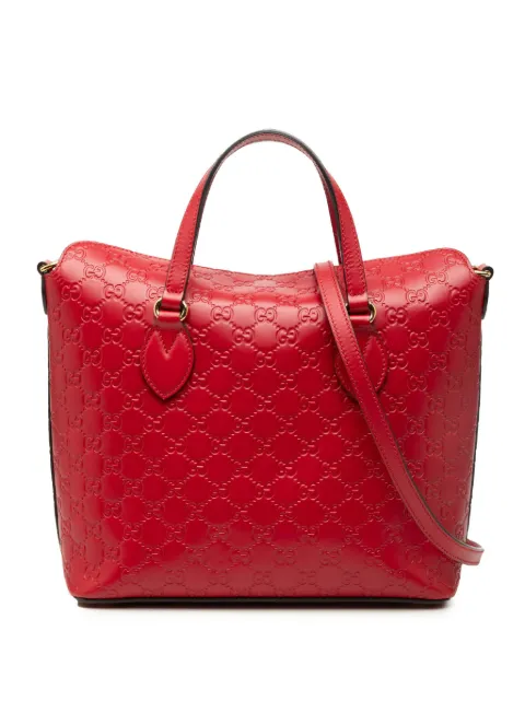Gucci Pre-Owned 2016-2026 Guccissima Linea A Fold Over satchel Red NQOS2ZKWBQ6AZZB1