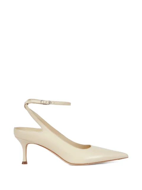 POTAMY ankle-strap pointed pumps Yellow PP01635CN06SOYBEAN26S