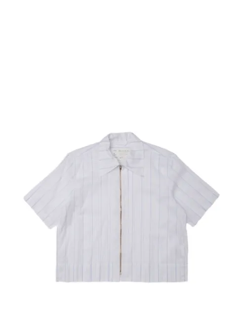 Camiel Fortgens striped zip-up shirt White CF21040202