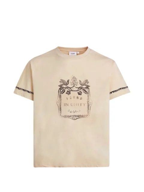 FOUND printed short-sleeve community T-shirt Neutrals FOSS26TT18012
