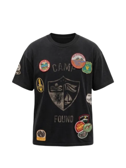 FOUND embroidered patches-camp T-shirt Black FOSS26TT100120392