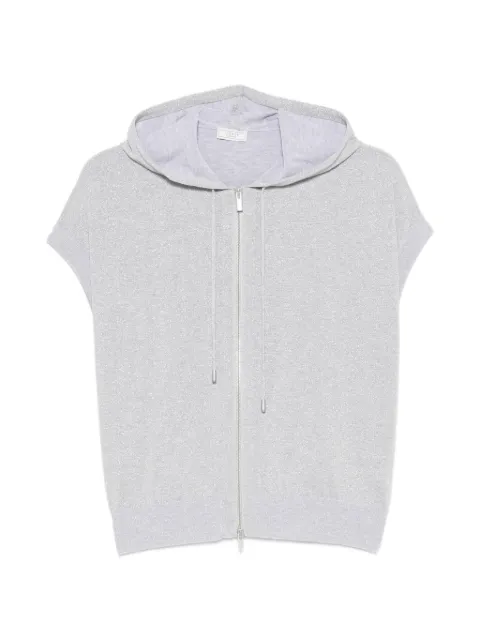 Peserico cap-sleeve zip-up cardigan Grey A99056F149173H