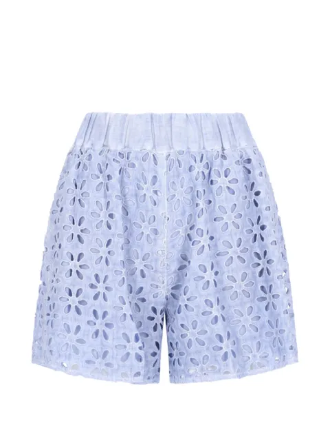 120% Lino broderie-anglaise cotton shorts Blue 33ALIW29RU000G457S00024