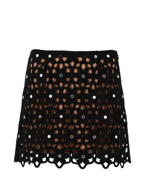 Michael Michael Kors floral-crochet mirror-embellished mini skirt Black MS670M4KNE