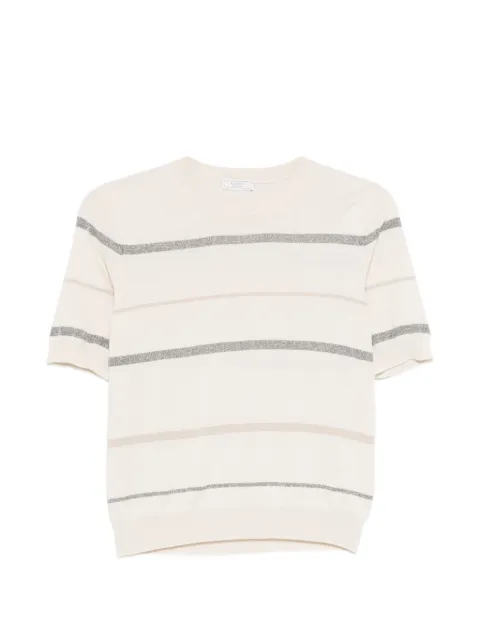 Peserico stripe-pattern T-shirt Neutrals A99091F149173M