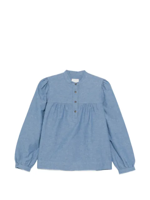 A.P.C. babydoll gathered blouse Blue COHNNF13473