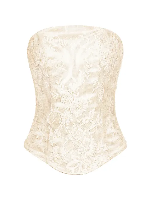 ALEXIA & ANTONIA embellished lace corset Neutrals 11021212302