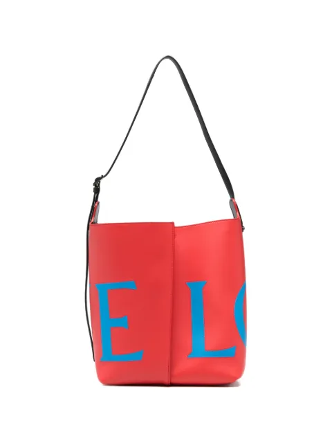LOEWE large Bilbao logo-print bucket bag Red AWRASHLX04