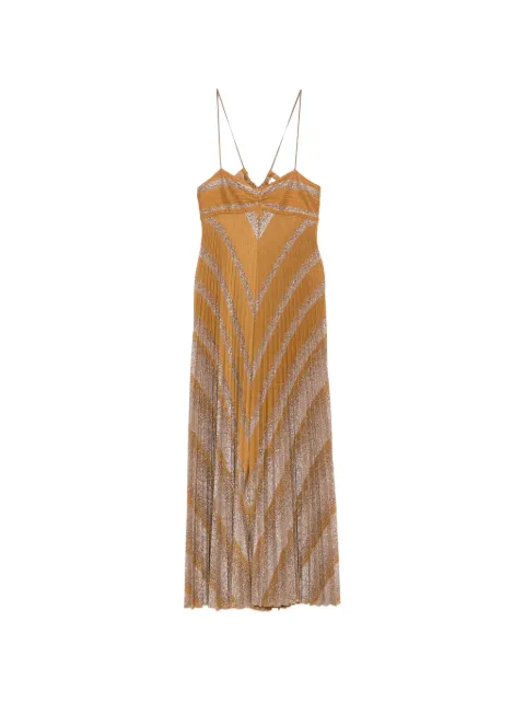 Forte Forte chevron-pattern pleated dress Yellow 15092MYDRESS