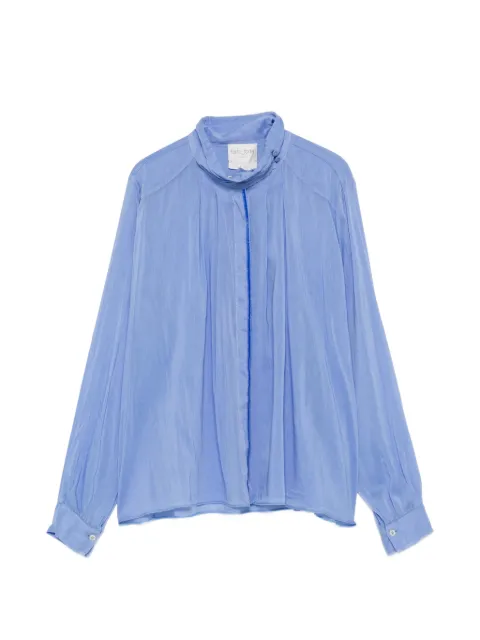 Forte Forte pleated high-neck shirt Blue 15104MYSHIRT