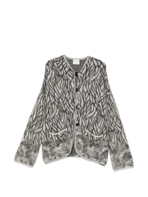 Forte Forte abstract-pattern brushed-finish cardigan Grey 15153MYCOAT