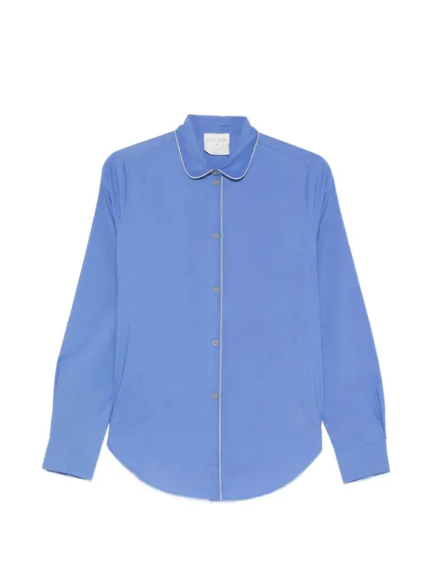 Forte Forte piped-trim long-sleeve shirt Blue 15107MYSHIRT