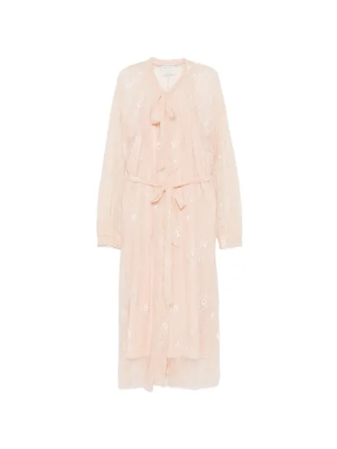 Forte Forte lace pussy-bow midi dress Pink 15095MYDRESS