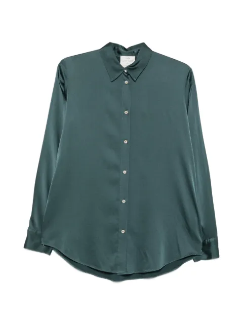 Forte Forte satin-finish long-sleeve shirt Green 15071MYSHIRT