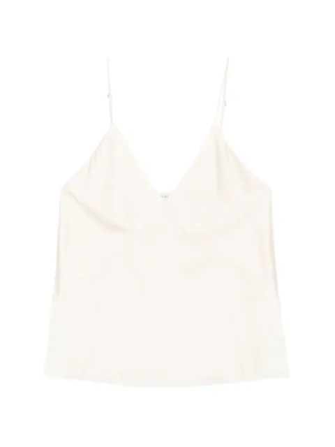 Forte Forte satin-finish V-neck top Neutrals 15073MYTOP