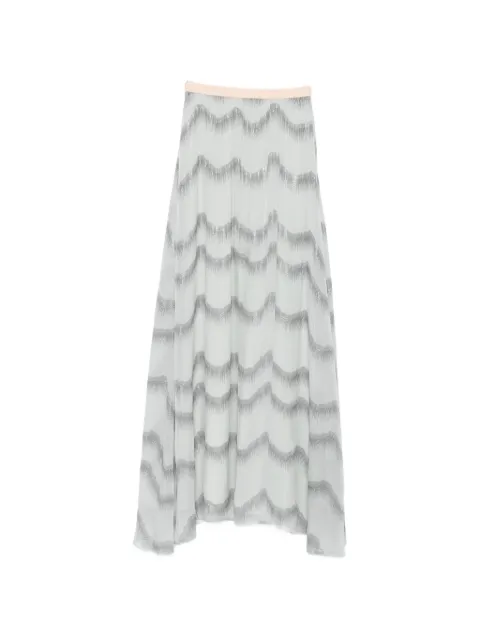 Forte Forte chevron-patterned silk-blend skirt Grey 15100MYSKIRT
