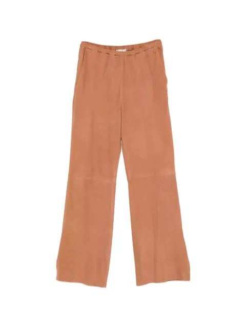 Forte Forte split-cuff leather trousers Neutrals 15014MYPANTS