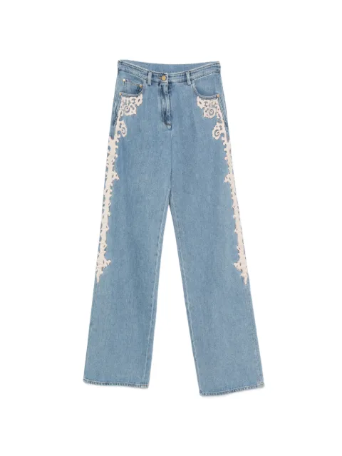 Forte Forte lace-appliqué jeans Blue 15035BISMYPANTS