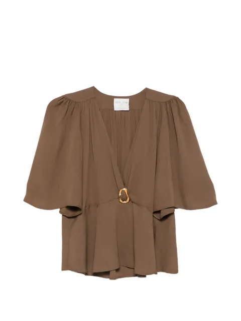Forte Forte hammered-ring draped top Brown 15086MYTOP