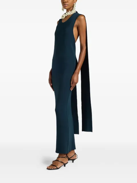 Liviana Conti Breanna draped open-back maxi dress Blue L6SA26