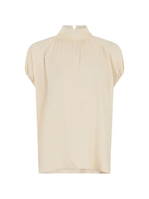 Fabiana Filippi lace-collar gathered blouse Neutrals JED276F570M207