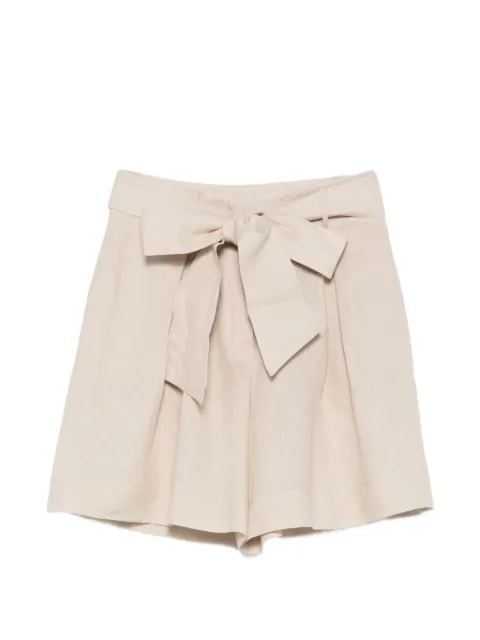 Liviana Conti tie-waist pleated shorts Neutrals L6SL39