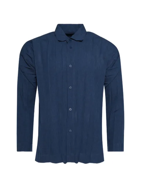 Homme Plissé Issey Miyake Edge Ensemble pleated shirt Blue HP66FJ176