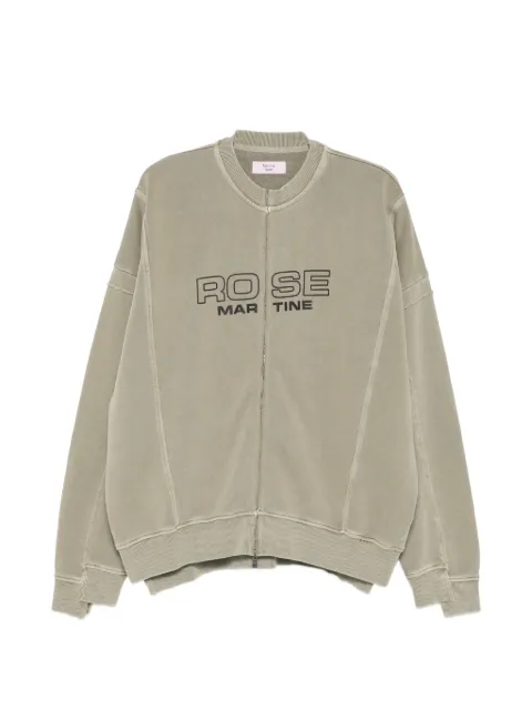 Martine Rose logo-print zip-up sweatshirt Green 642JS02421