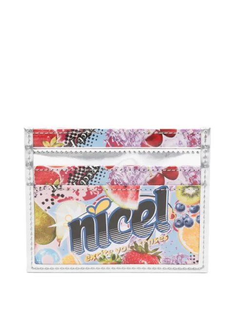 Martine Rose fruit-print logo-print card holder Blue 1240LP26809