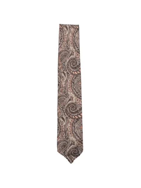Dell'oglio Martin paisley-pattern tie Brown 565