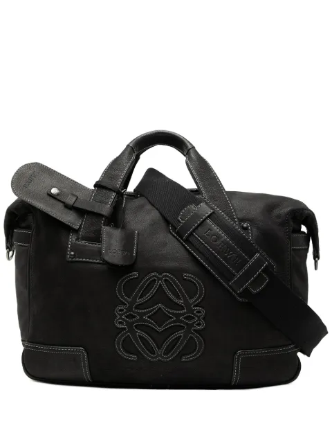 Loewe Pre-Owned 2008 Nubuck Anagram satchel Black 231IALKFVC3H6N1R