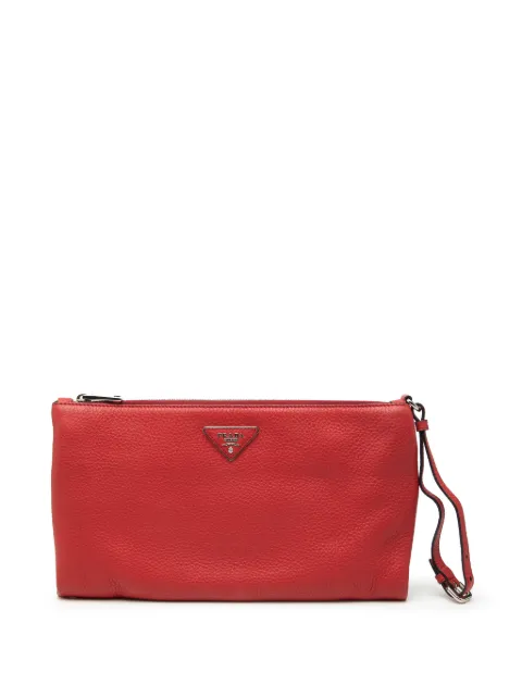 Prada Pre-Owned 2000-2025 Vitello Daino clutch bag Red 0KTY20LHBAV36SU0