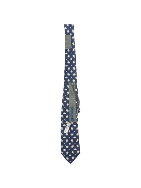 A.N.G.E.L.O. Vintage Upcycling x Stefania Bertoni customised Hermés embellished turtle-print tie Blue AU180AXT
