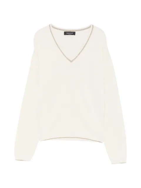 Fabiana Filippi bead-embellished V-neck sweater Neutrals MAD276F060M165