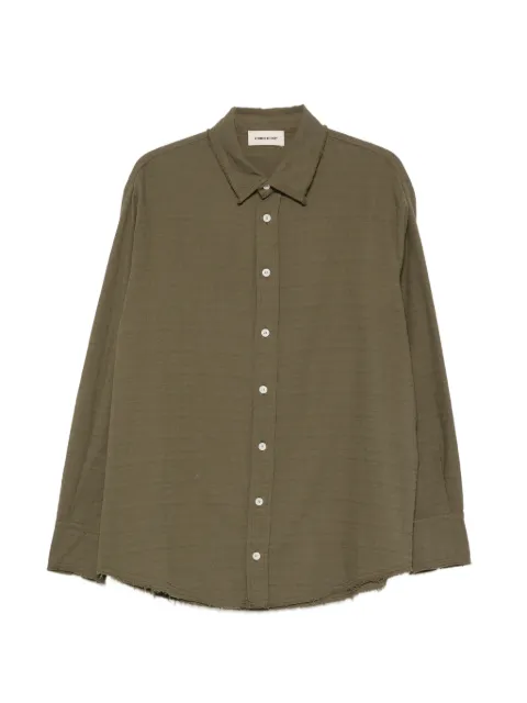 atomo factory embroidered raw-edge shirt Green PE26AFU59