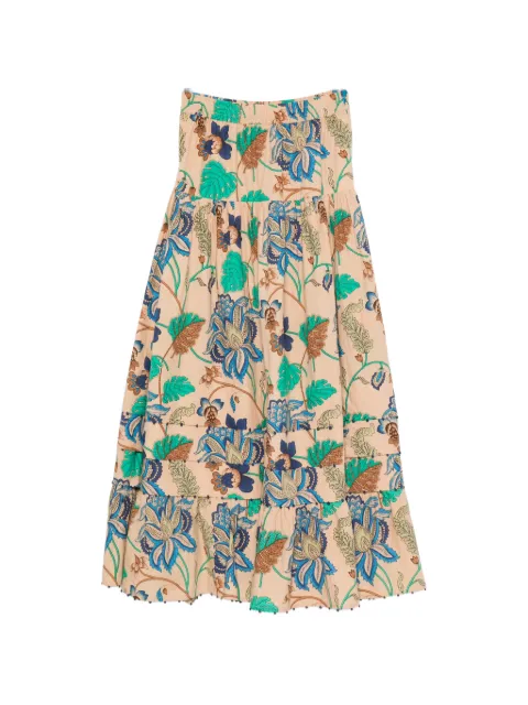 PHILIPPA 1970 Wendy floral-print tiered long skirt Neutrals WENDYSKIRT