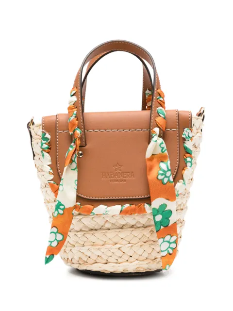 CUBA LAB Habanera floral-print silk-trim tote bag Neutrals HABANERA