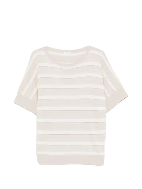 PANICALE striped short-sleeve top Neutrals D380296SB