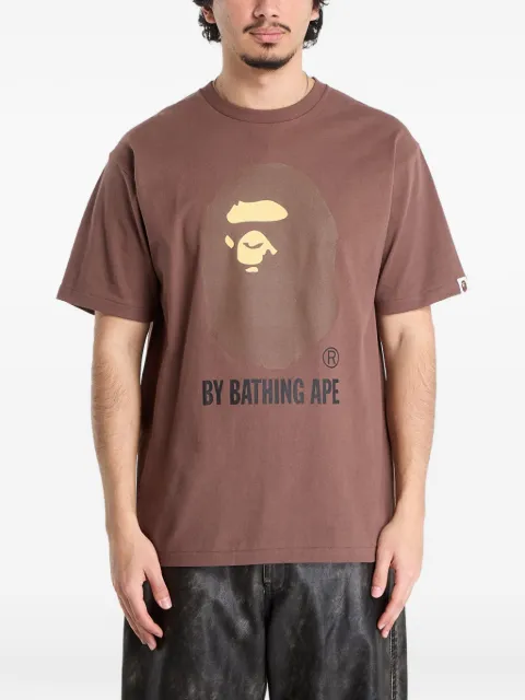 A BATHING APE® logo T-shirt Brown 001TEL801002MBRW