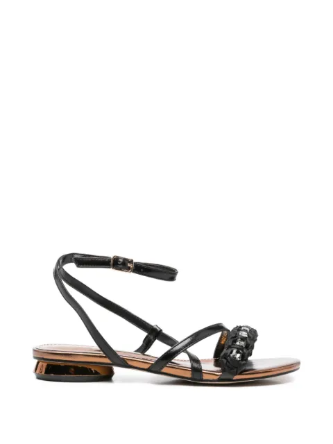 CAFèNOIR crystal-embellished braided-detail sandals Black C1FC9026