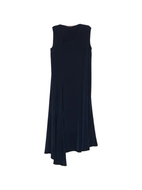 High asymmetric-neck panelled dress Blue S2186908941
