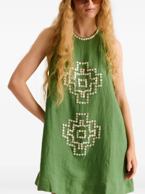 Carolina K embellishment mini dress Green 226D20