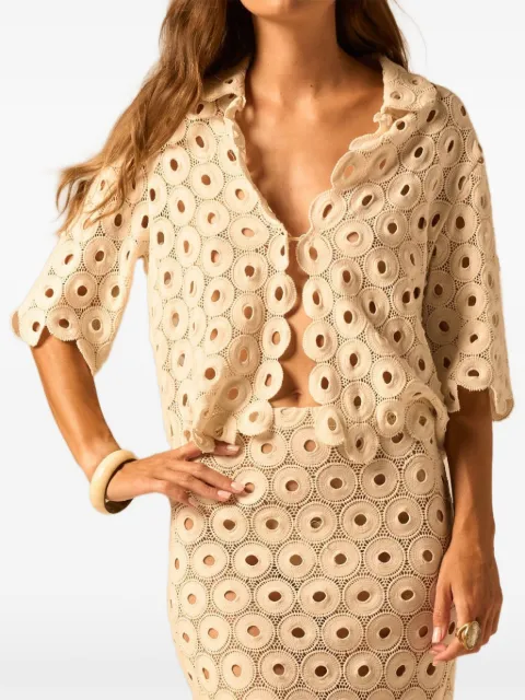 JBQ Braydon cut-out blouse Neutrals T100073