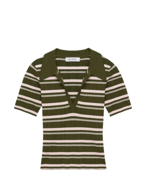 HEVRON Daisy striped top Green HSP26T102