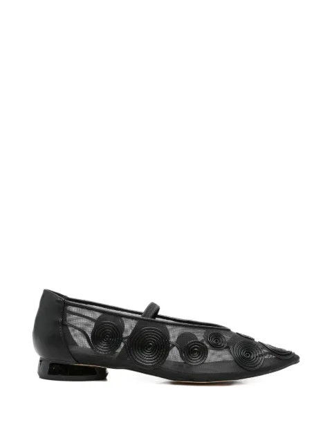 CAFèNOIR spiral-appliqué ballet flats Black C1EG9012