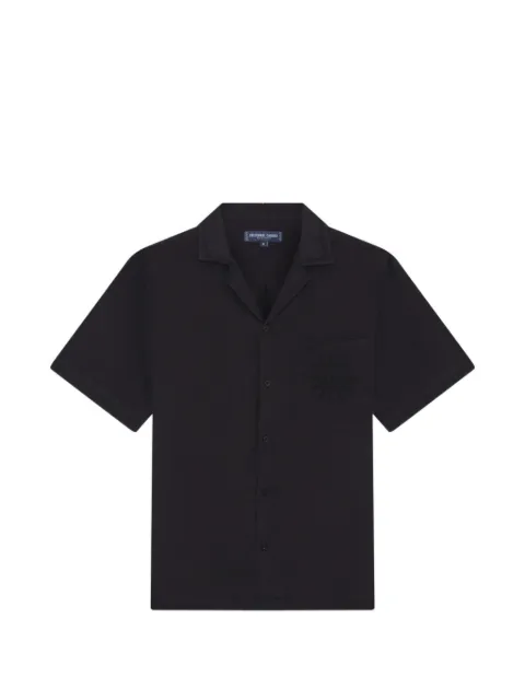 Frescobol Carioca Alves embroidered pocket shirt Black 270902