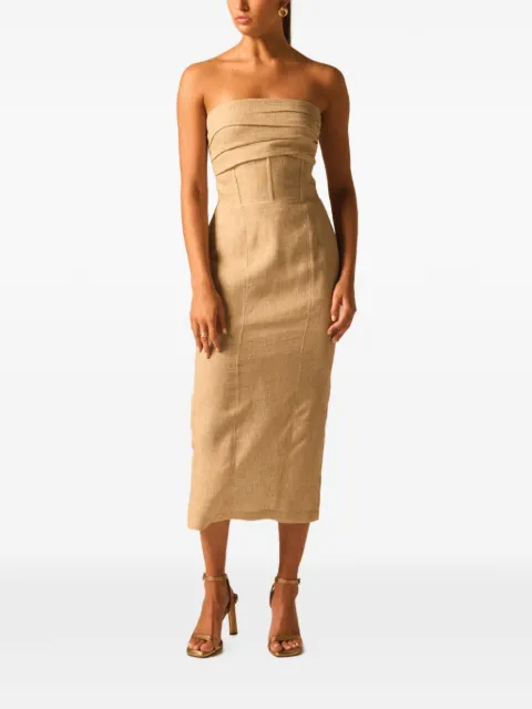 JBQ Bellucci strapless midi dress Neutrals D195195