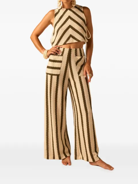 JBQ striped palazzo pants Neutrals P083198